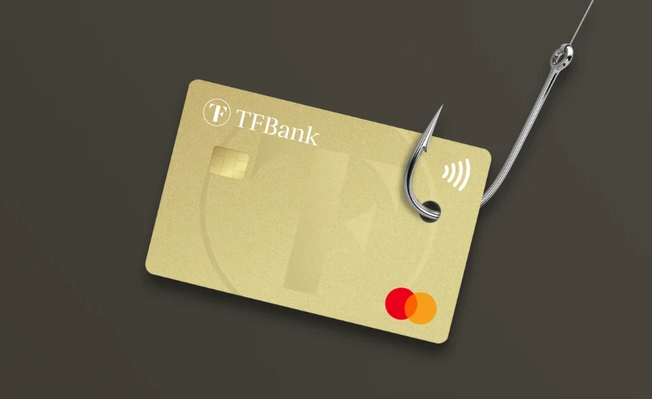 tarjeta con un anzuelo de pescador