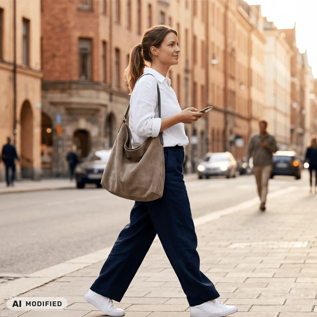businesswoman walking in city