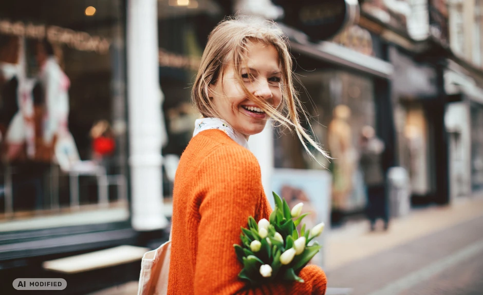 Ragazza con i tulipani